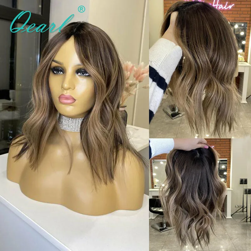 Natural Wave Real Hair Wig HD Invisible Transparent lace Frontal Wigs 13x4 Brown Honey Light Blonde Human Hair Wig on Sale Qearl