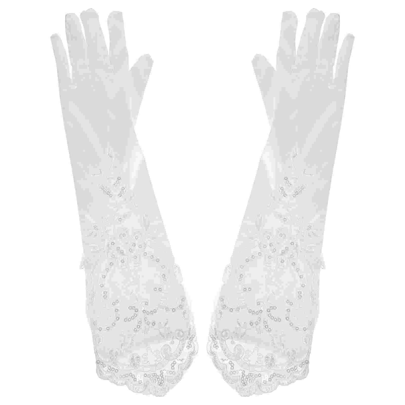 

1 Pair Lace Glove Long Lace Glove for Wedding Tea Party Prom Dance Party