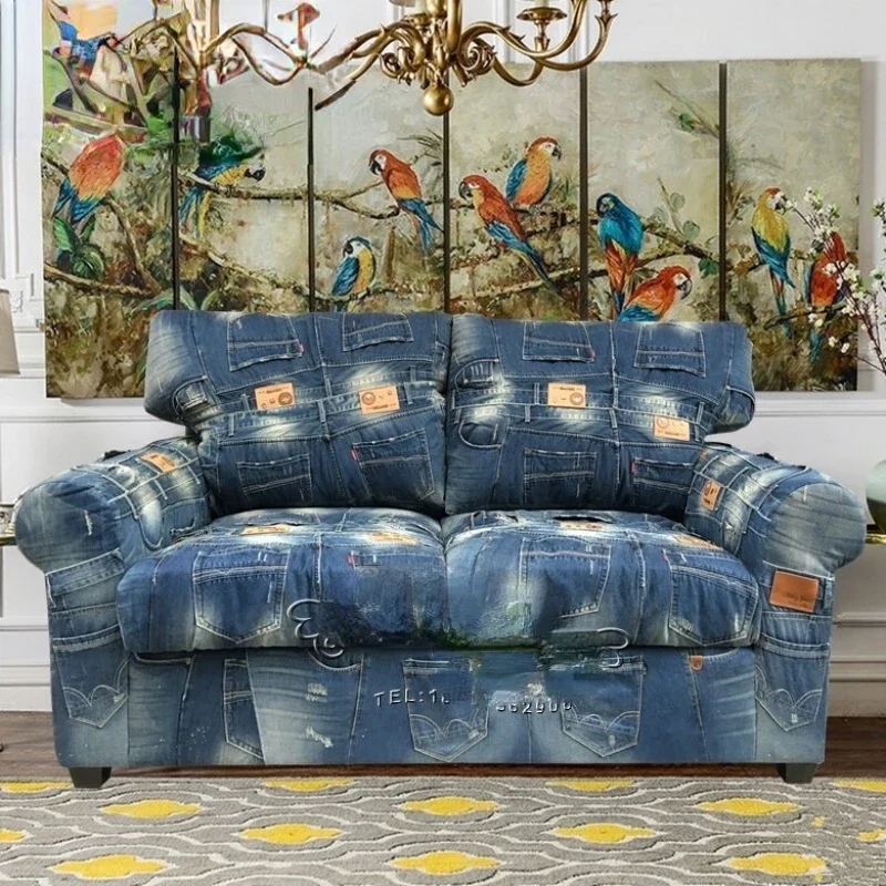 

Джинсовый диван в стиле кантри, Дизайнерский Модный индивидуальный и креативный диван для трех человек