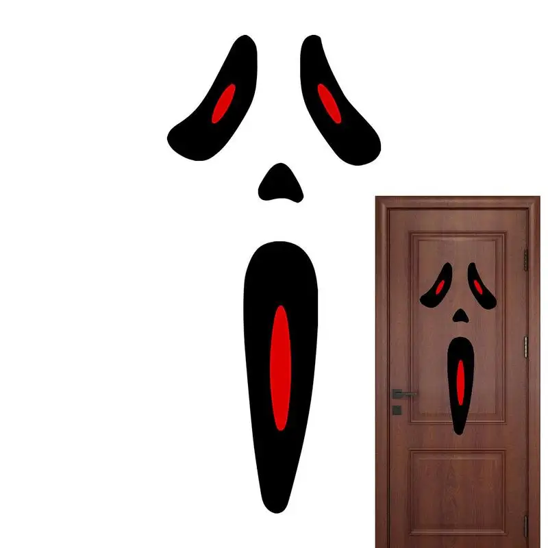 

Дверные наклейки на Хэллоуин, самоклеящаяся дверная настенная жуткая наклейка, домашний декор, акценты для спальни, студенческой комнаты, детской комнаты, балкона