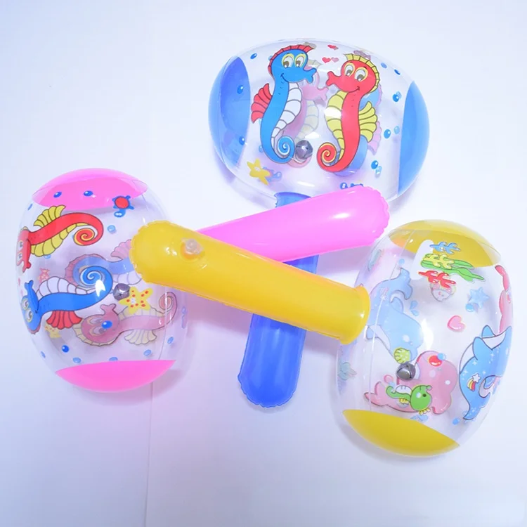 

Inflatable Hammer Children's Interactive Toy Small Balloon Hammer with Bell Inflatable Pontoon Water Park Pool Toys