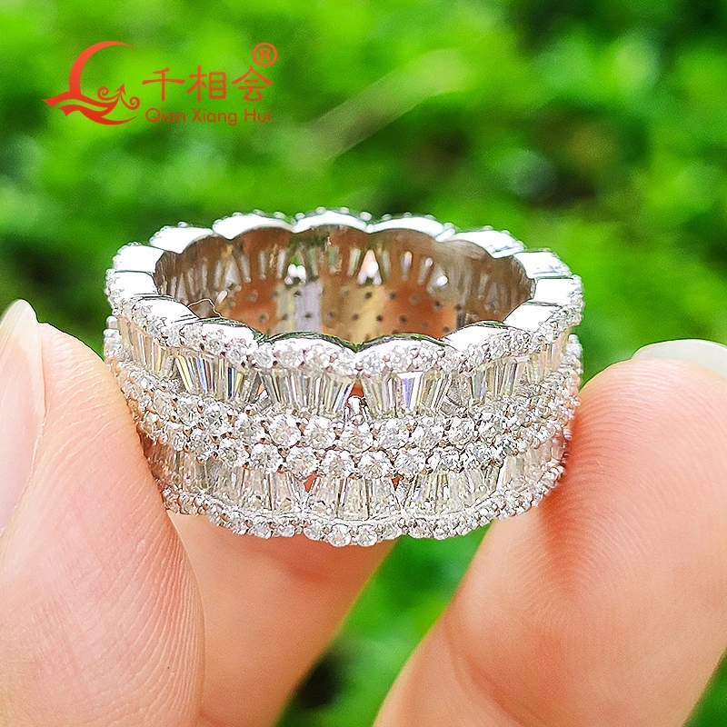 9 5 мм маленькое ТРАПЕЦИЕВИДНОЕ круглое Веерообразное кольцо Вечность браслет S925