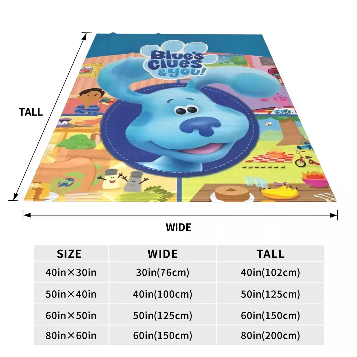 Мультяшные одеяла синяя собака с подсказками милые Зимние флисовые детские