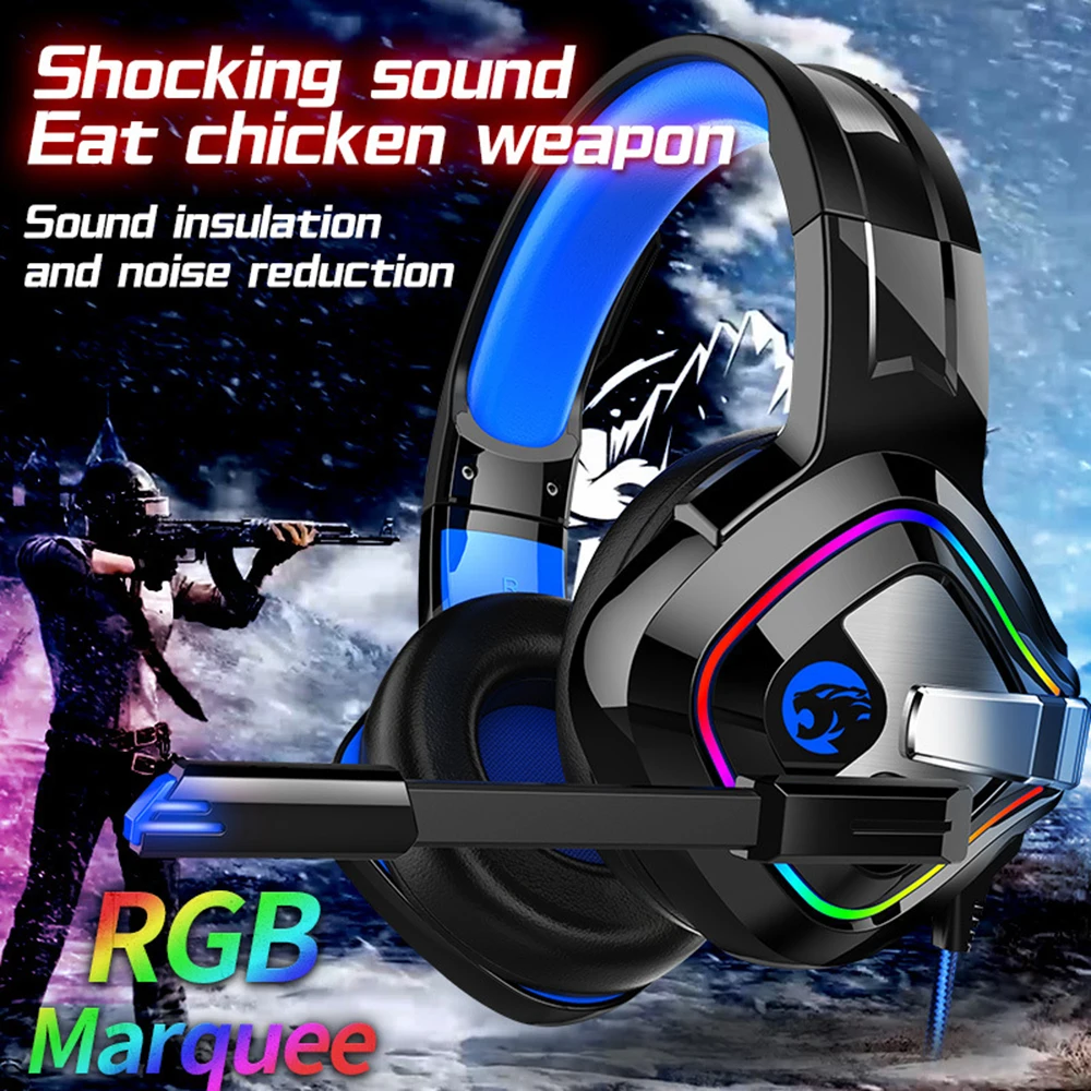 

20-20000hz Bass Surround Gaming Headphones Over Ear Earphone Volume Control Gaming Headset For A66 2.2 Meters With Mic 4d