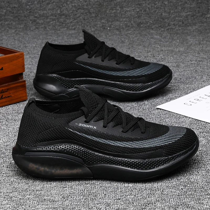 Men Sport Shoes Mesh Breathable Lightweight Lace Up Cushioning Road Running Shoes Athletic Anti Slip Couple Jogging Shoes Women