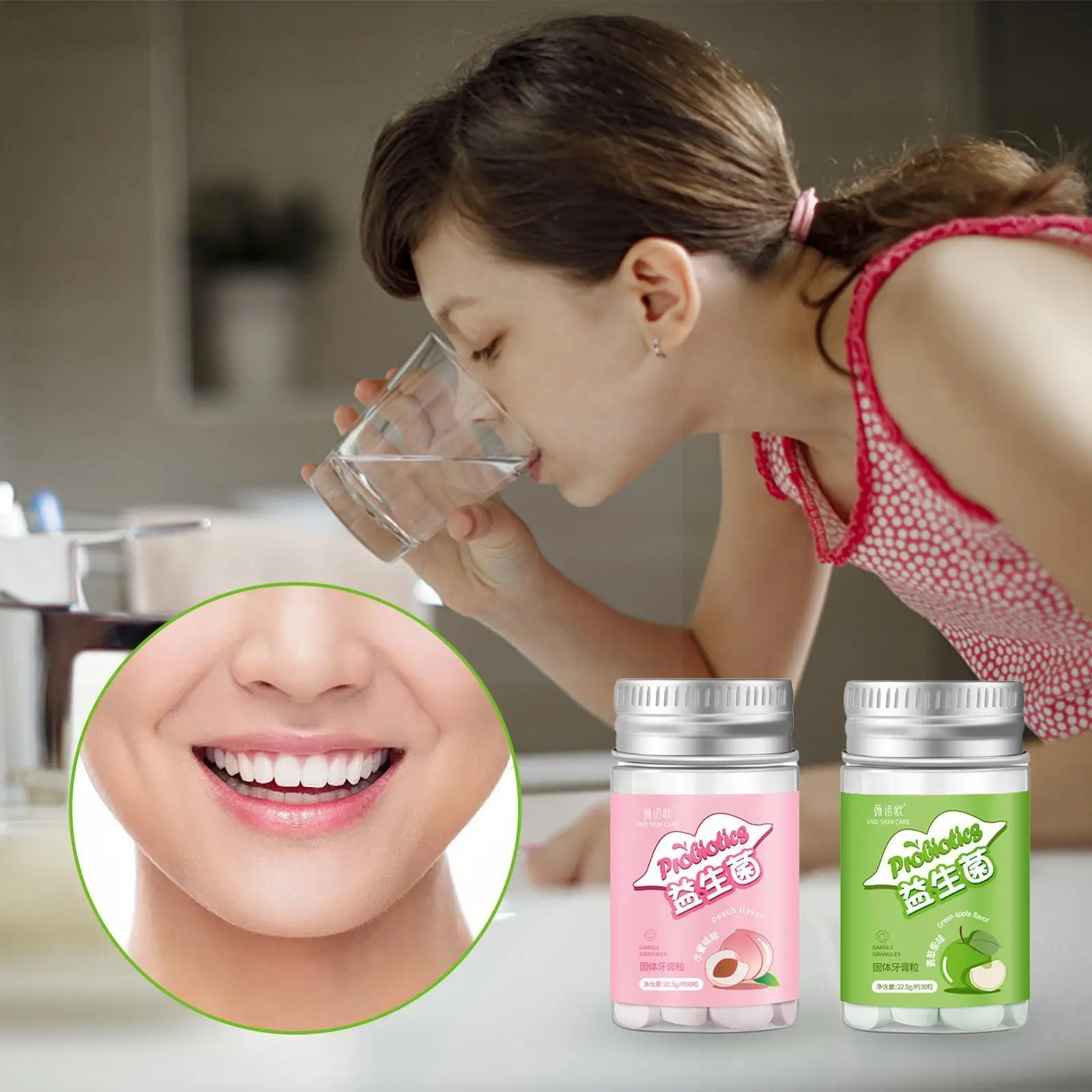 

Probiotics Toothpaste Granules Fresh Breath Bad Breath Granules 30pcs Portable Toothpaste Tooth Tablets N3K6