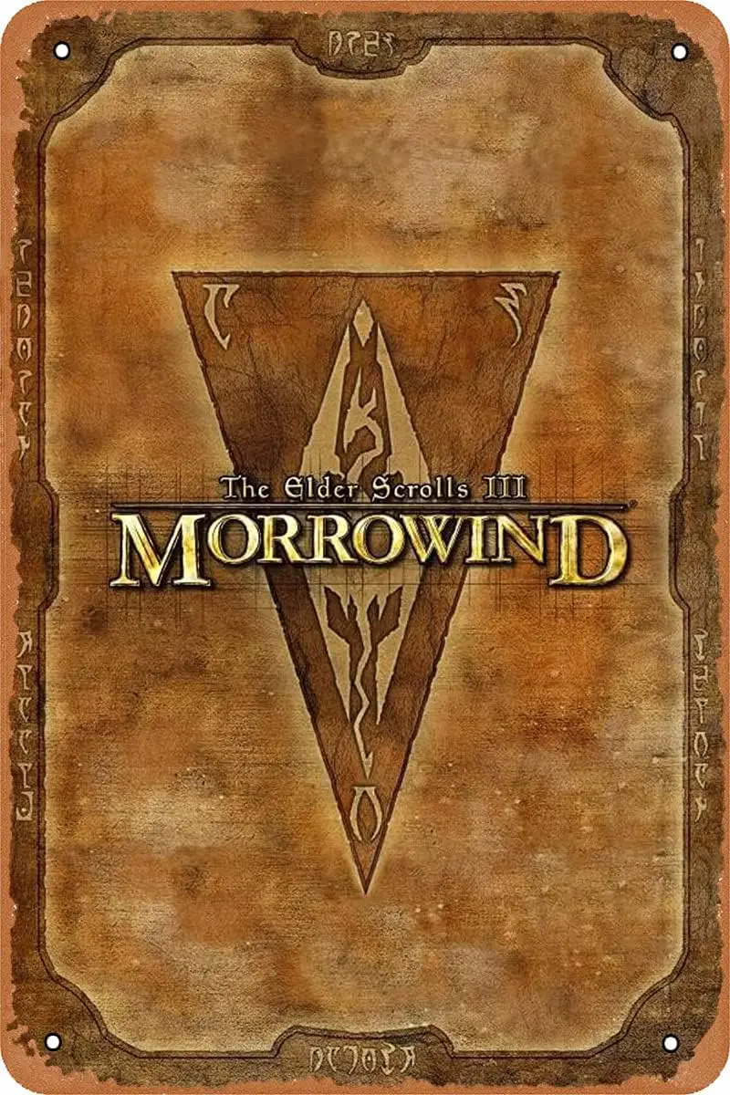 Плакат с игрой The Elder Scrolls III Morrowind жестяная вывеска винтажная металлическая в