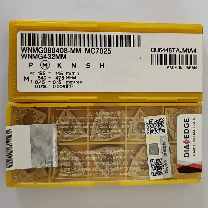 WNMG080408-MM MC7025/WNMG080412-MM MC7025 WNMG432 WNMG433 оригинальные карбидные вставки CNC 10 шт./кор.