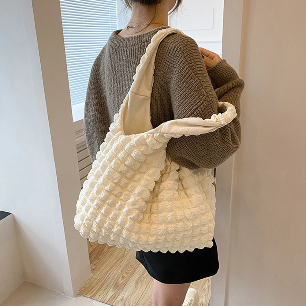 

Fashion Pleated Tote Designer Bags for Women 2023 Large Quilted Shoulder Bag Soft Shopper Purses and Handbags Hobo Tote Clutch