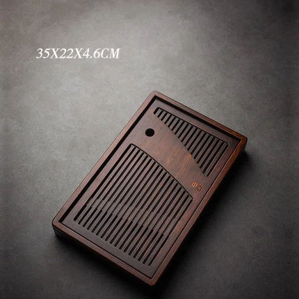 

New Chinese Solid Wooden Tea Tray Teaware Kung Fu Tea Set Carving Table Drawer Type Storage Drainage Tea Board Vintage Home Deco
