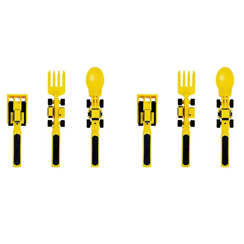 

2X детская Автомобильная посуда, бульдозер, экскаватор, лопата, вилки и ложки для малышей, детская посуда, посуда C