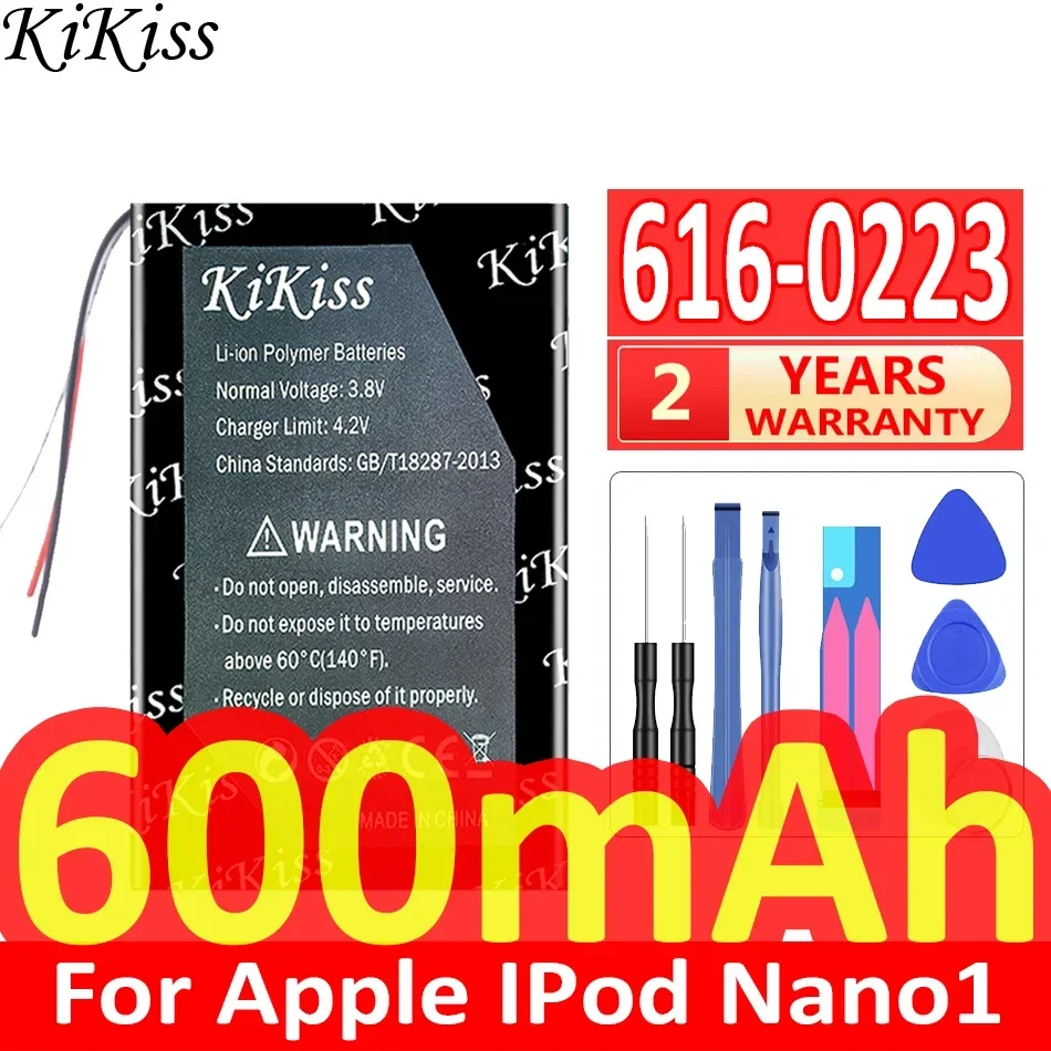 Новый аккумулятор KiKiss на 600 мАч 616-0223 616-0224 для Apple IPod Nano1 Nano 1-го поколения 1 Gen A1137 4 ГБ