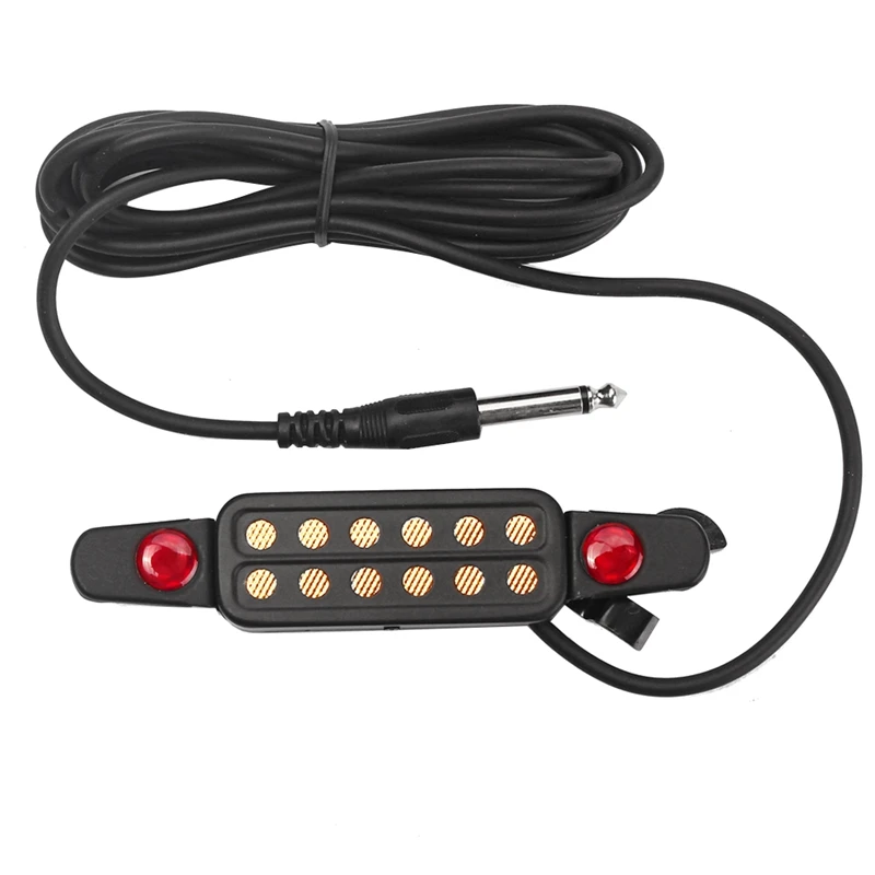 

12-Hole Acoustic Guitar Sound Hole Pickup With Microphone Wire Guitar Parts & Accessories