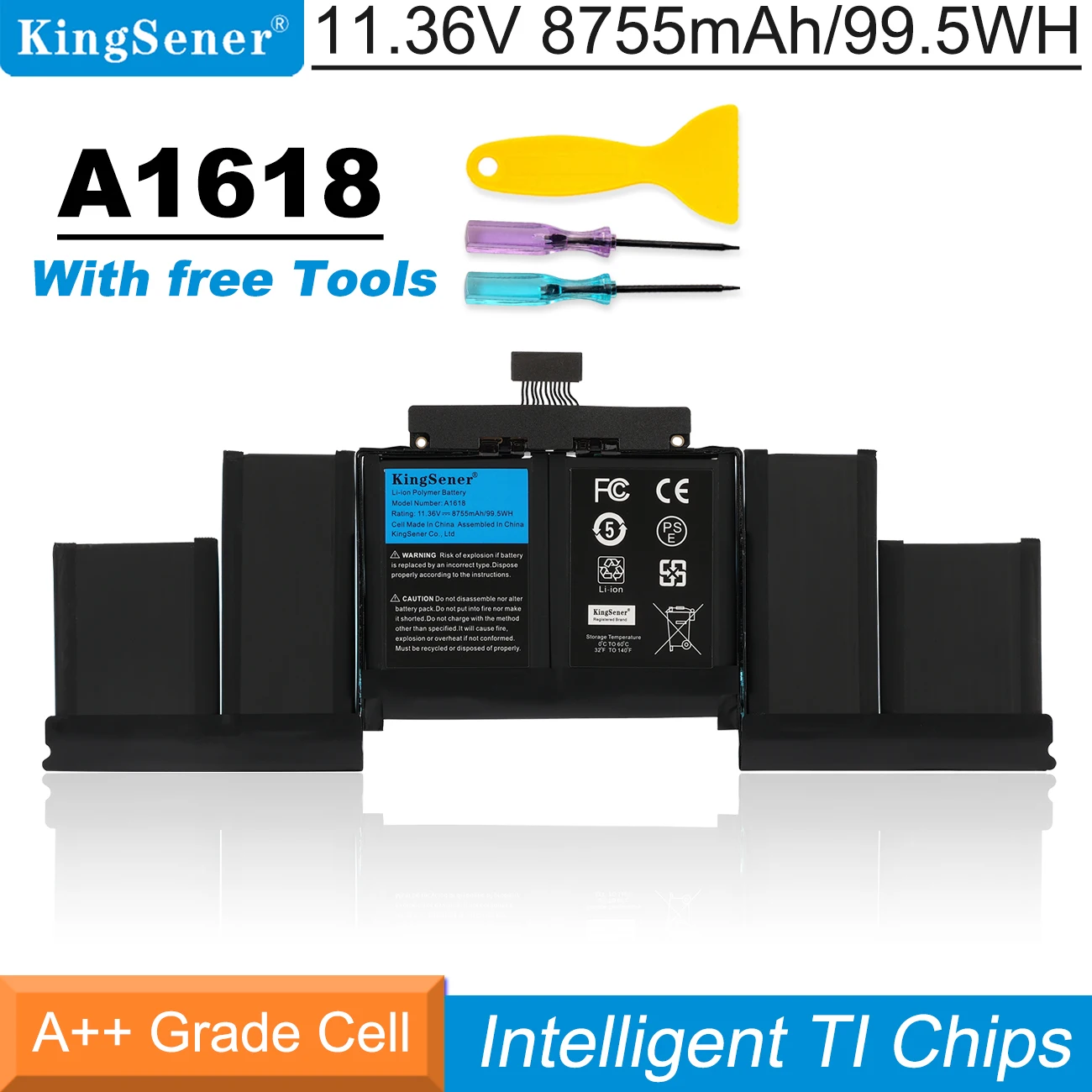 Kingsener 11.36V 99,5Wh A1618 Batteria Per Apple Macbook Pro 15 "Retina A1398 2015 Anno 020-00079 Muslimate/A Mjlt2Ll/A Con Strumenti