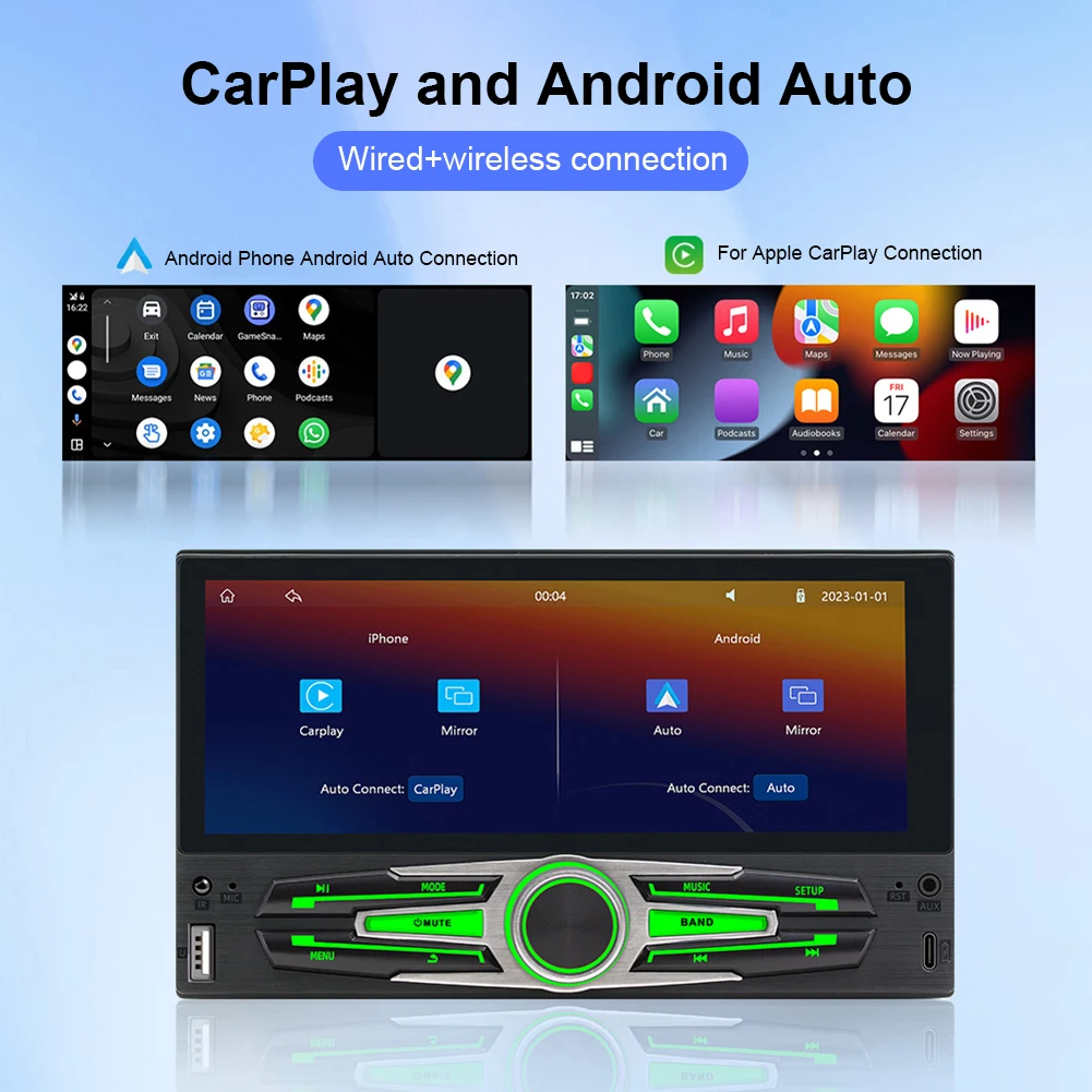 6 86 дюймовый автомобильный MP5-плеер MirrorLink беспроводной CarPlay Android радиоприемник