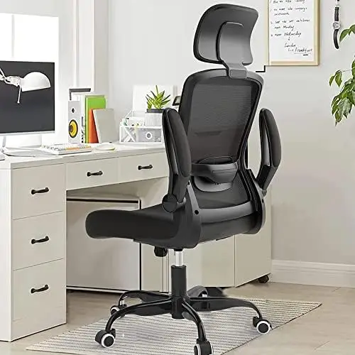 

Office Chair, Home Office Desk Chair with Adjustable Headrest & Lumbar Support. High Back Mesh Computer Chair with Thickened