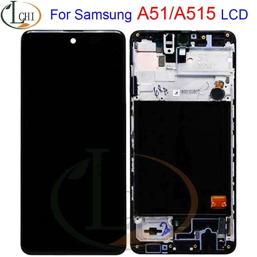 

100% Original SUPER AMOLED 6.5'' For Samsung Galaxy A51 A515 A515F A515FD LCD display Touch Screen with frame Digitizer Assembly