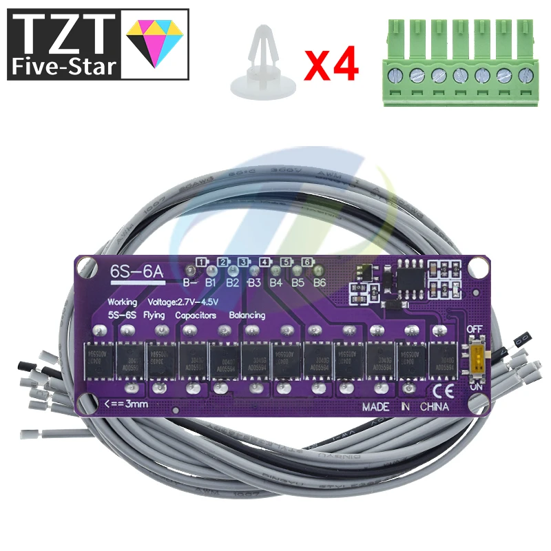 Высокотоковая плата активного эквалайзера TZT 6S 6A для литиевой батареи Lifepo4