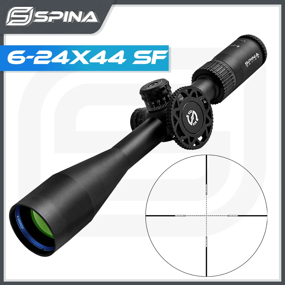 

SPINA OPTICS 6-24X44 SF Rifle Scope SFP MIL Side Focusing Long Range Hunting Shooting Riflescope Optical Sight