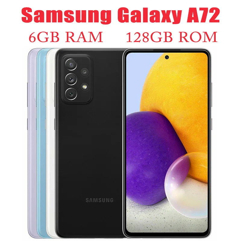 Originale sbloccato Samsung Galaxy A72 A725FD Dual Sim 6.7 "6GB RAM 128GB ROM Snapdragon 720G Octa Core 4 fotocamera NFC 4G LTE telefono
