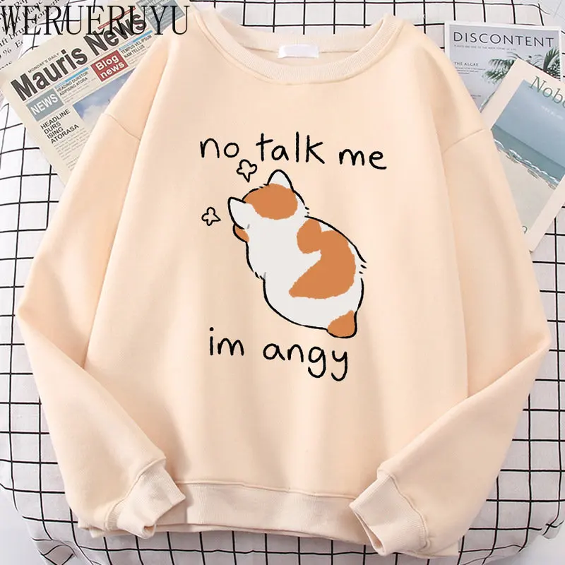 

Autumn Winter Sweatshirts Cute Cat Print Top Women Clothes Korean Fashion Harajuku Long Sleeve Kawaii Cartoon Womens Sweatshirt