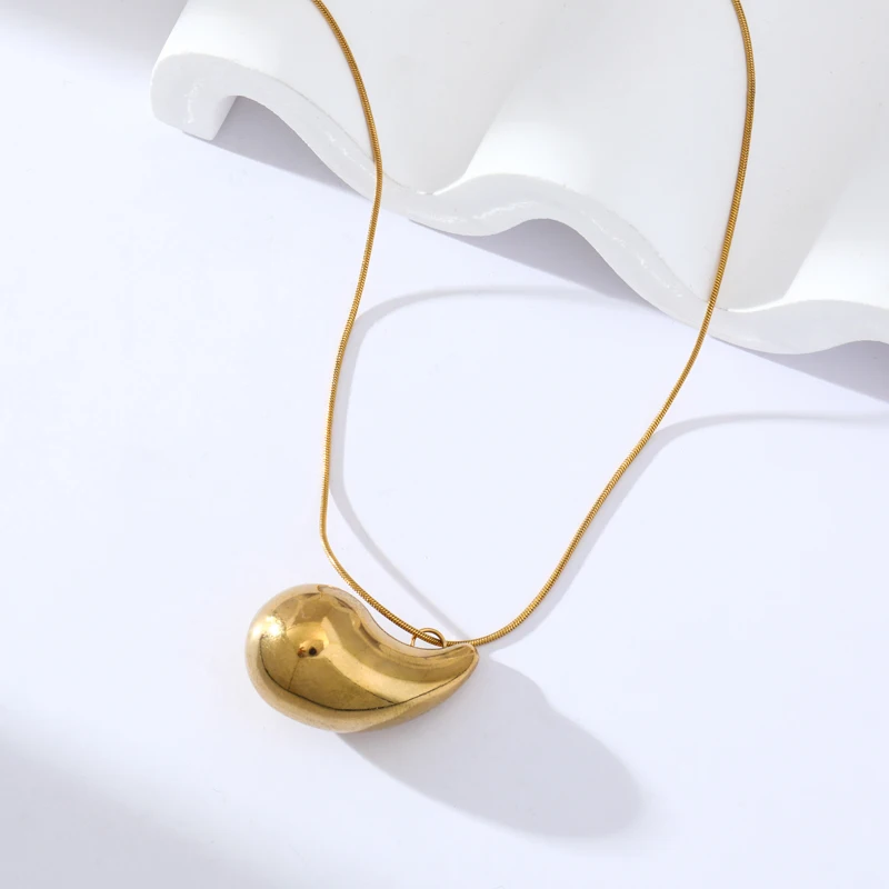 BCEFACL 316L Глянцевая подвеска в виде капли воды из нержавеющей стали ожерелье серьги