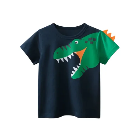 Летняя Детская футболка с 3d-изображением акулы для мальчиков и девочек, футболка с коротким рукавом с динозавром, топы, футболки, детская одежда, 2024