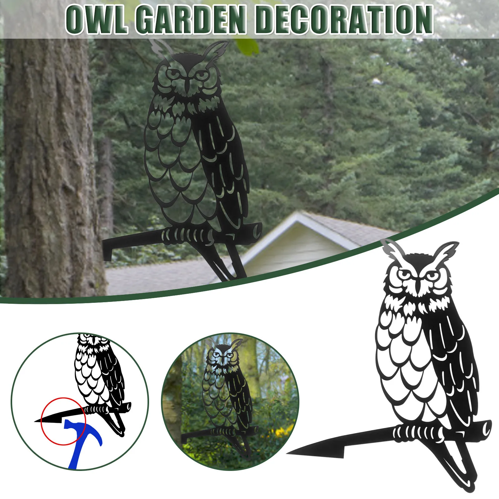 

Garden Animals Owl Eagle Metal Art Animals Metal Art Outdoor Tree Owl Silhouette Garden Decoration Backyard Lawn Stakes Decor
