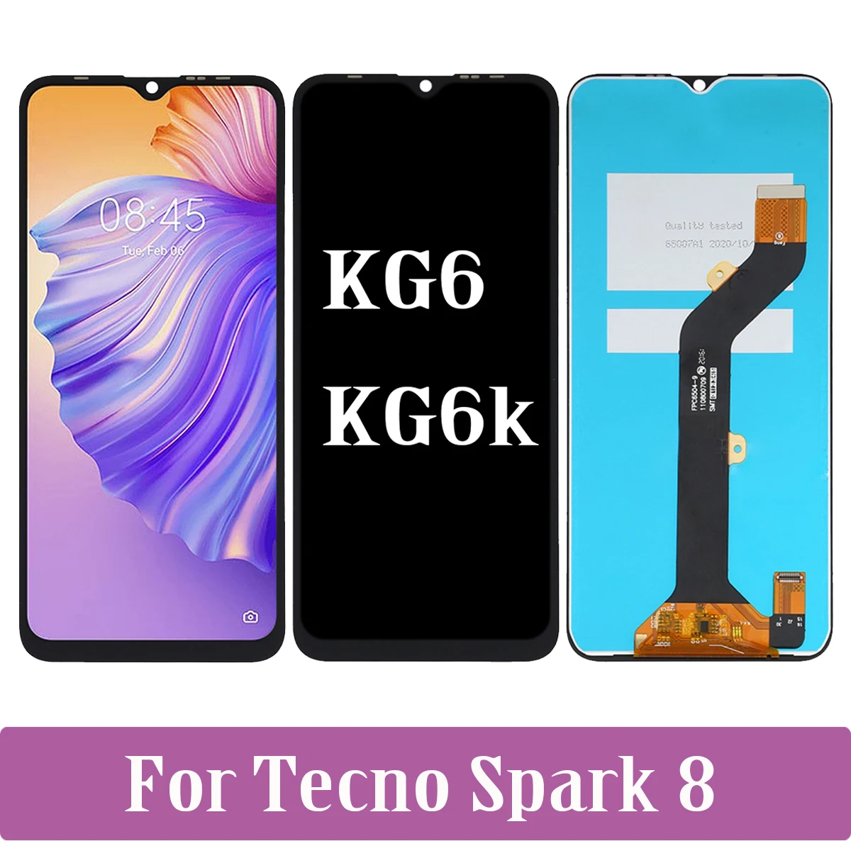 

6.52'' Original For Tecno Spark 8 KG6 KG6k LCD Display Touch Screen Replacement Digitizer Assembly For Tecno Spark8 LCD