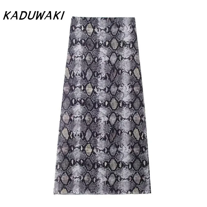 KADUWAKI Американское ретро-бюстье с животным принтом шелковое онлайн-платье