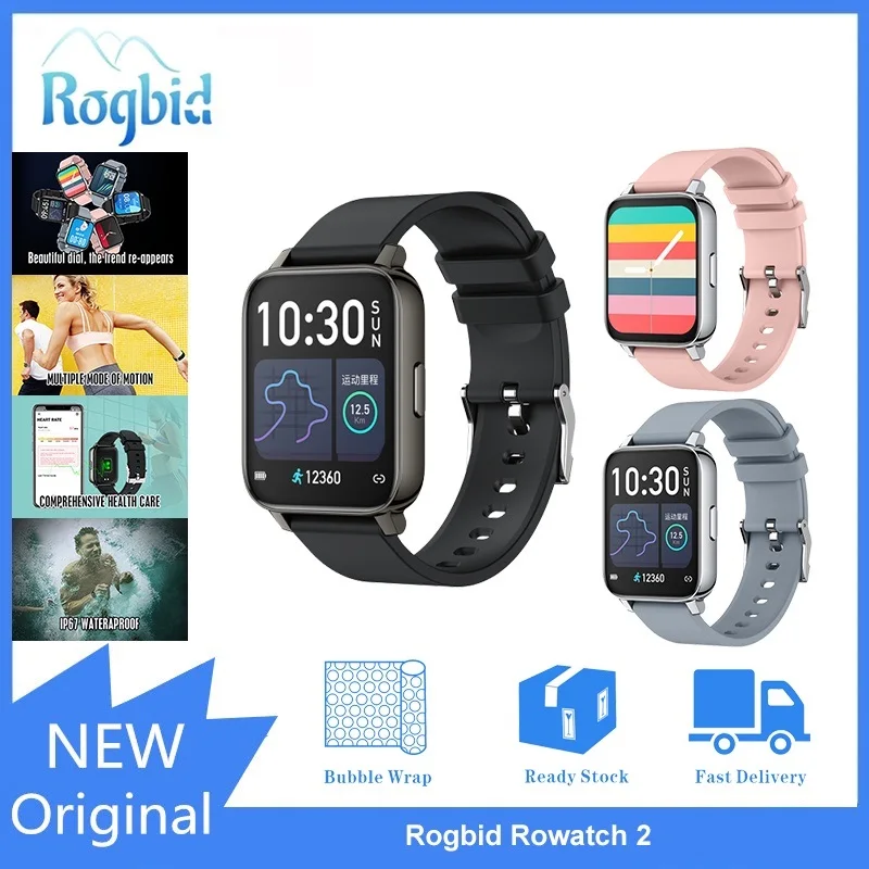 

Rogbid Rowatch 2 Smart Watch 1.69 Inch Health Monitor Heart Rate/Blood Pressure/Pedometer Bluetooth Waterproof Sports