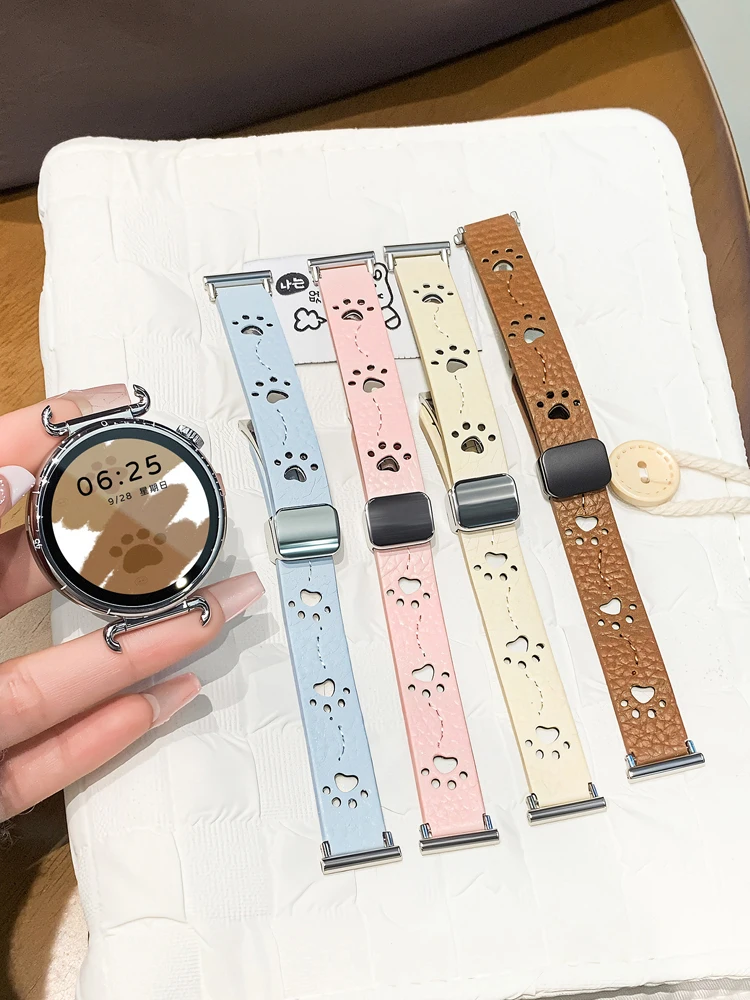 Фото Ремешок с узором в виде кошачьей лапы для Samsung Galaxy Watch 7 6 FE 5 Pro 4 6 Classic 44 мм 40 мм, спортивный браслет, аксессуары для умных часов №2