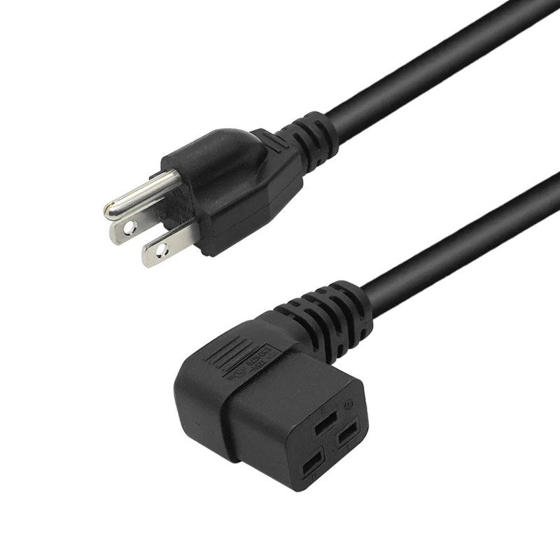 

US Power Cord 1.8m Plug IEC C19 turn left Power Supply Cable for Projector PC Monitor Printer Samsung LG TV PS4 Pro