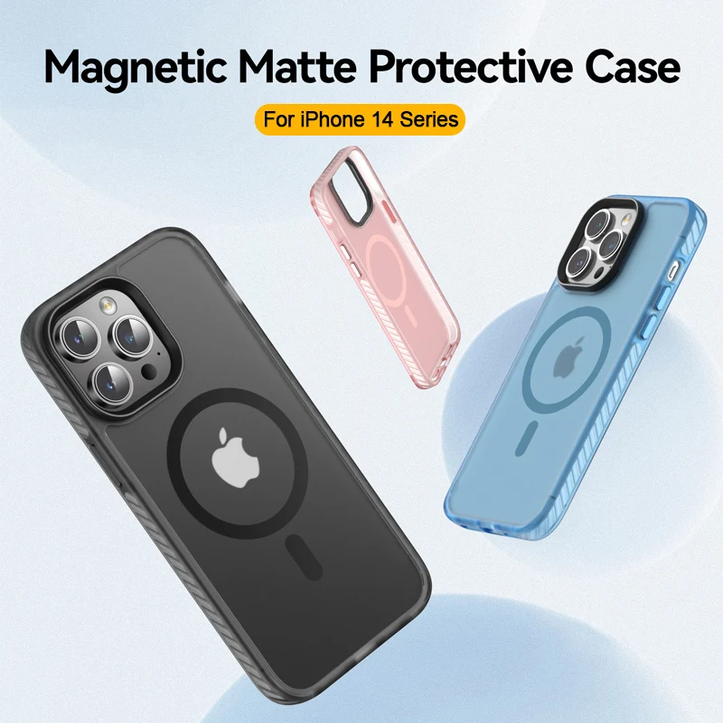 

Original Magsafe Shield Armor Mobile Phone Case For iphone 13 13Pro 13Promax 14 Pro Max 14Plus Magnetic Matte Full Protector
