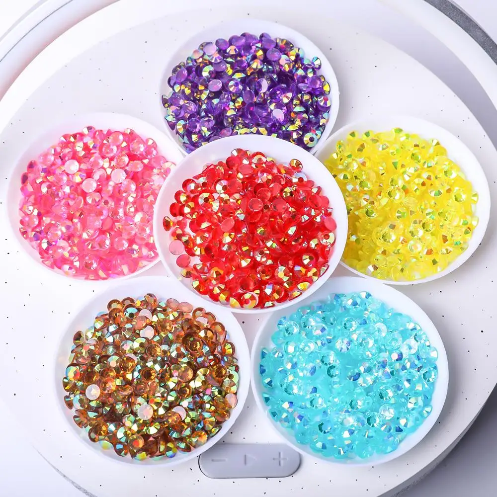 

Transparent Resin Rhinestones Flatback Bulk For Tumblers Nail Art Clear Crystal Brilliant Round Stones Glitter Gems 2/3/4/5/6mm