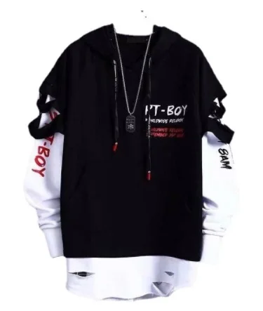 

Hoodies Male Hip Hop Punk Streetwear Pullover Fashion Casual Sweatshirts Black Color Sweatshirt Hot Spring Autumn Boy Girl Top
