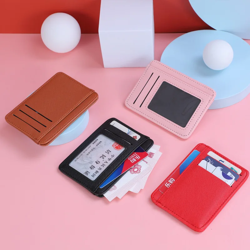 

1PC New Ultra-Thin Women's Credit ID Card Holder Female Pu Leather Mini Short Wallets Money Case Coin Purses Bag Clip Cover
