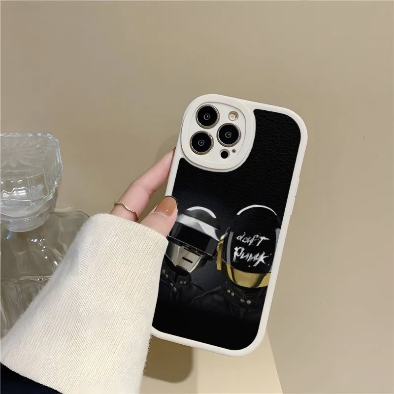 Rock Music Daft Punk Helmet Phone Case Lambskin For Iphone 14 Pro 11 13 12 Mini X Xr Xs Max 7 8 Puls Se 2020 Silicone Back Cover images - 6