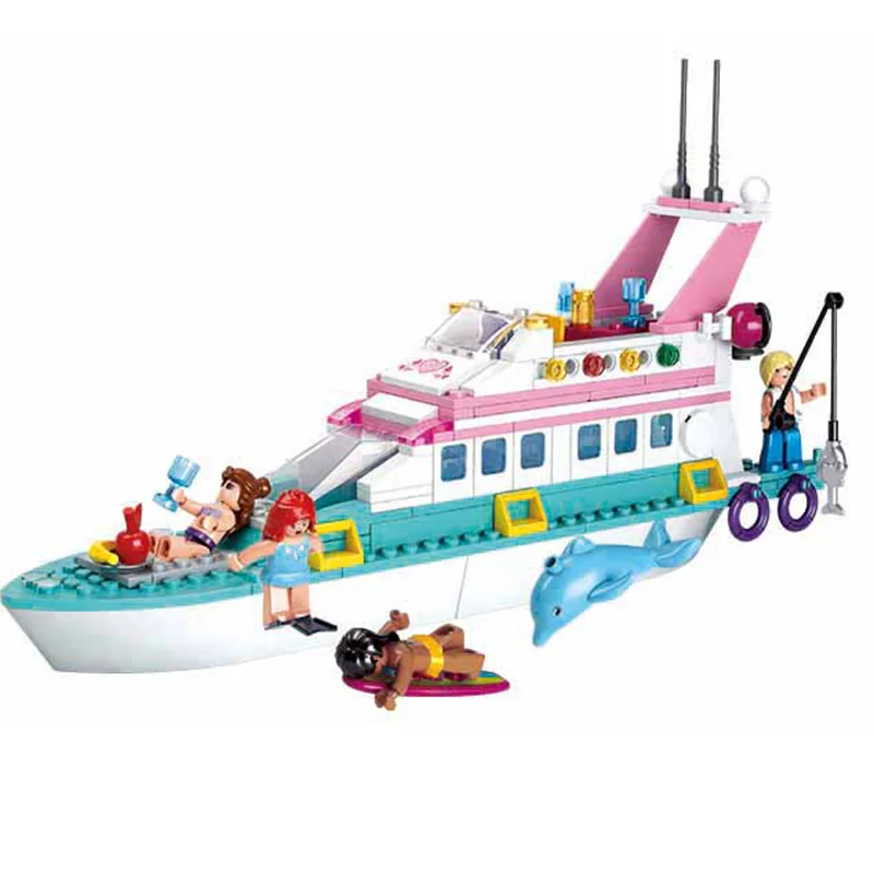 

Sluban Building Block Toys Girls Dream Luxury Yacht 328PCS Bricks B0609 Friends Excursion Boat Compatbile With Leading Brands