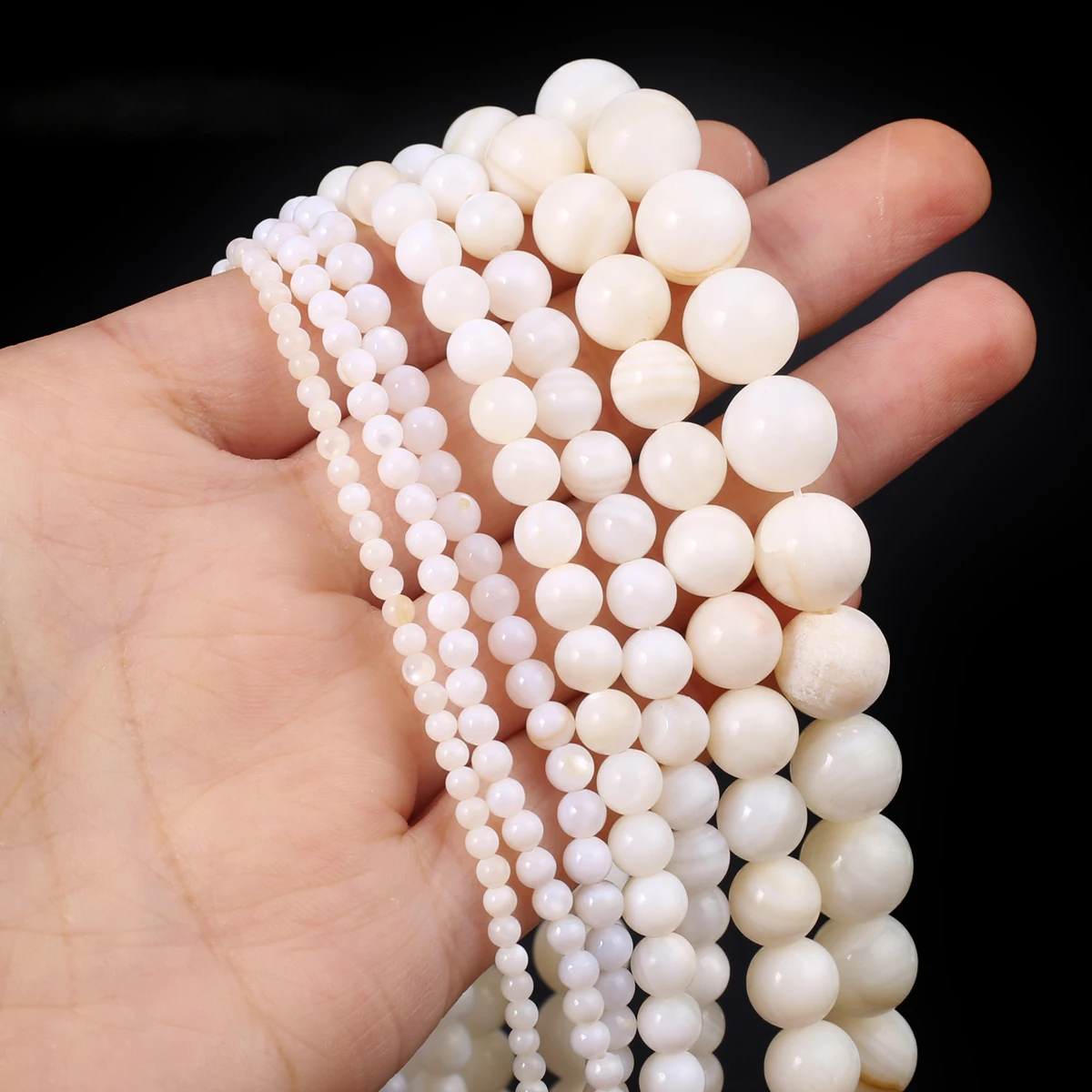 

Natural Freshwater Trochidae Shell Beaded White Round Isolation Loose Beads for Jewelry Making DIY Necklace Bracelet Accessories