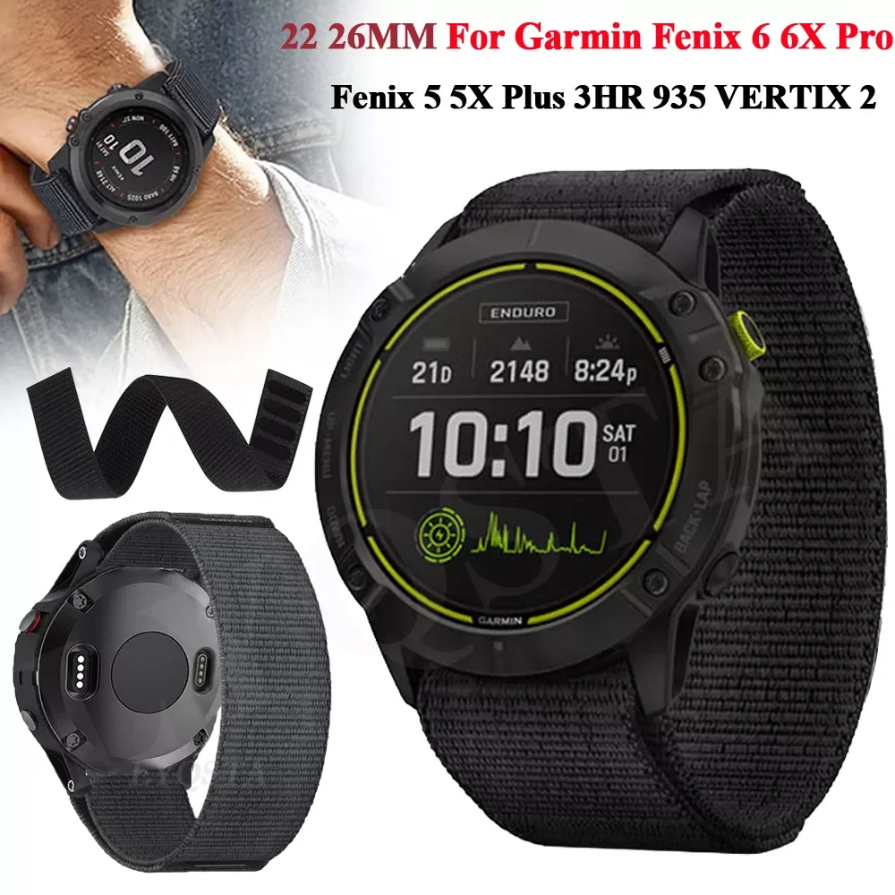

Ремешок нейлоновый для смарт-часов Garmin Fenix 6X 6 Pro, 26, 22 мм