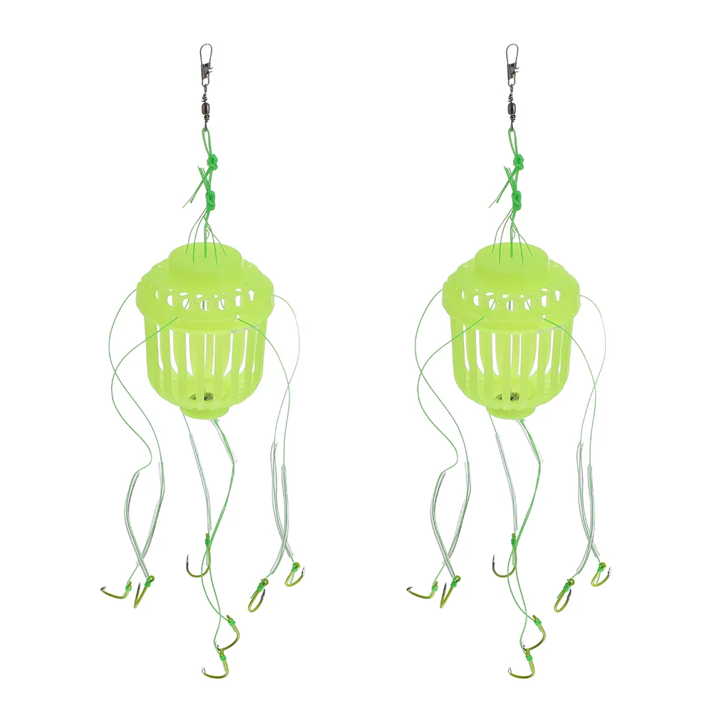 

Professional Lure Trap Cage Basket Hooks Practical Luminous Bait Carp Feeder Hook Accessories