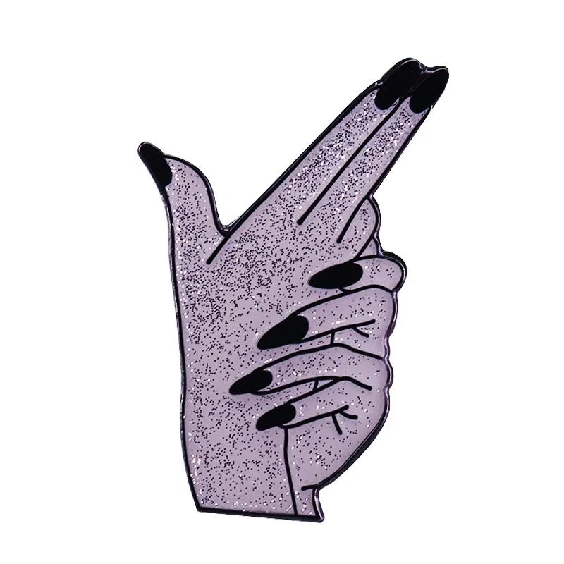 

Bang! Finger Gun Cool Girl Gesture Enamel Brooch Pin Jeans Jacket Lapel Metal Pins Brooches Badges Exquisite Jewelry Accessories