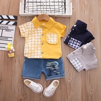 diimuu baby boys clothing sets 2pcs summer t shirt short jeans pants casual cotton kids outfits suits 1 4 years children wear