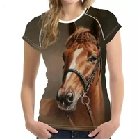 2022 summer 3d print animal horses graphic womens t shirt round neck short sleeve quick drying oversized loose tops tees %ed%8b%b0%ec%85%94%ec%b8%a0