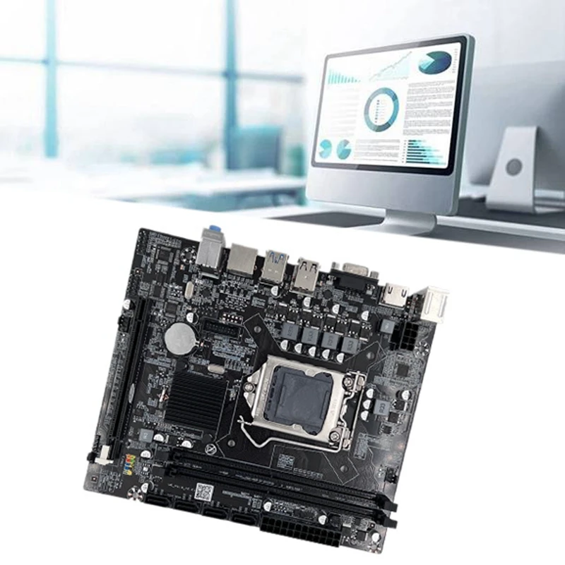 

H110 Computer Motherboard LGA1151 Supports Celeron G3900 G3930 CPU Supports DDR4 Memory With G4400 CPU+SATA Cable