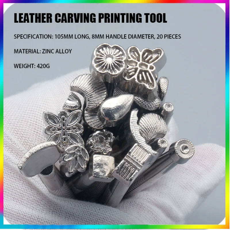 

20 шт., инструменты для печати на коже