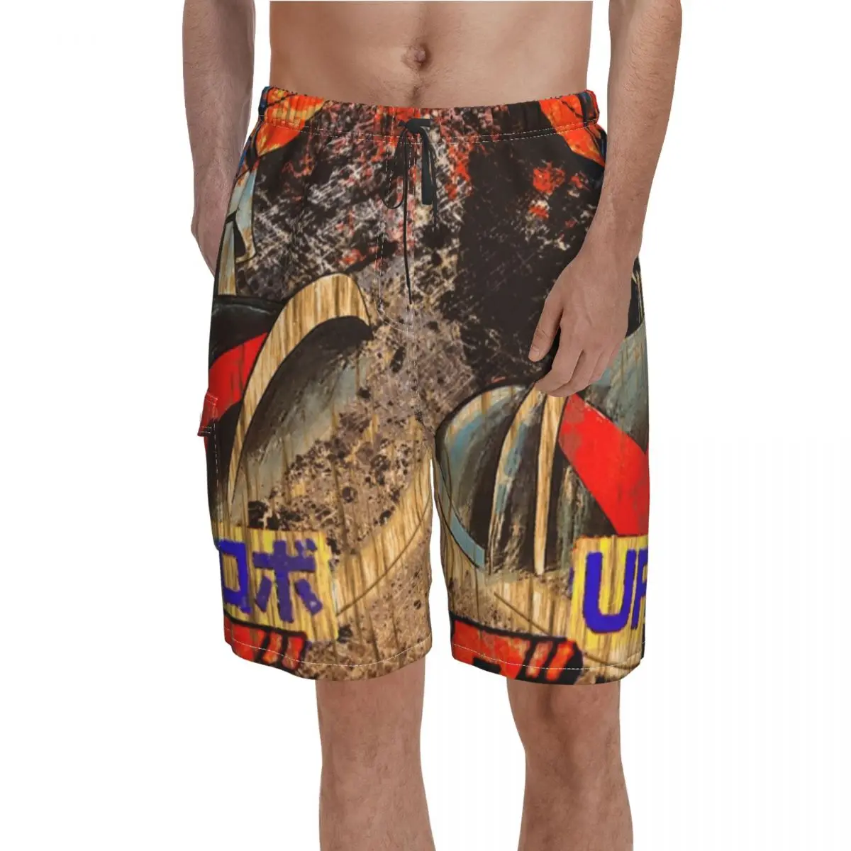 

Goldorak Board Shorts Goldorak Males Cute Beach Shorts Hot Sale Custom Plus Size Swimming Trunks