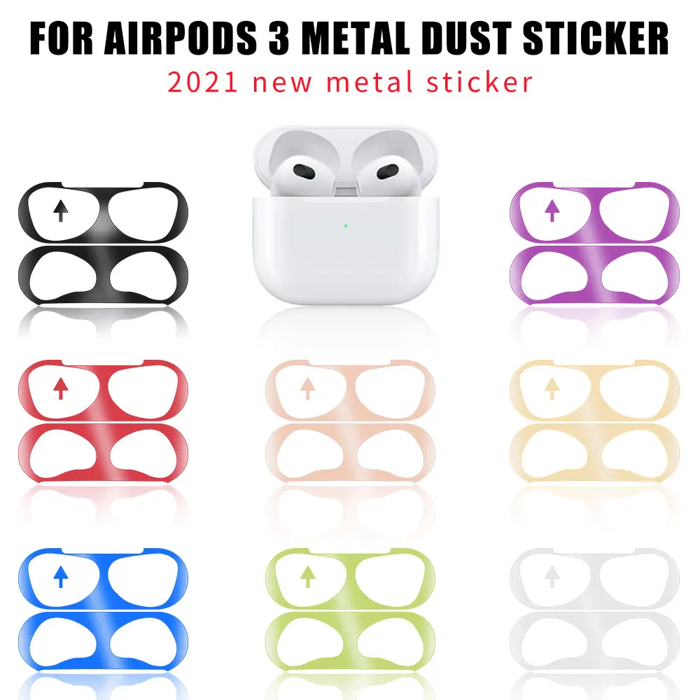 

Защитная пленка от пыли для Apple AirPods 3, наклейка на чехол, металлическая Пылезащитная внутренняя Защитная пленка для наушников Airpods3, наклейки...