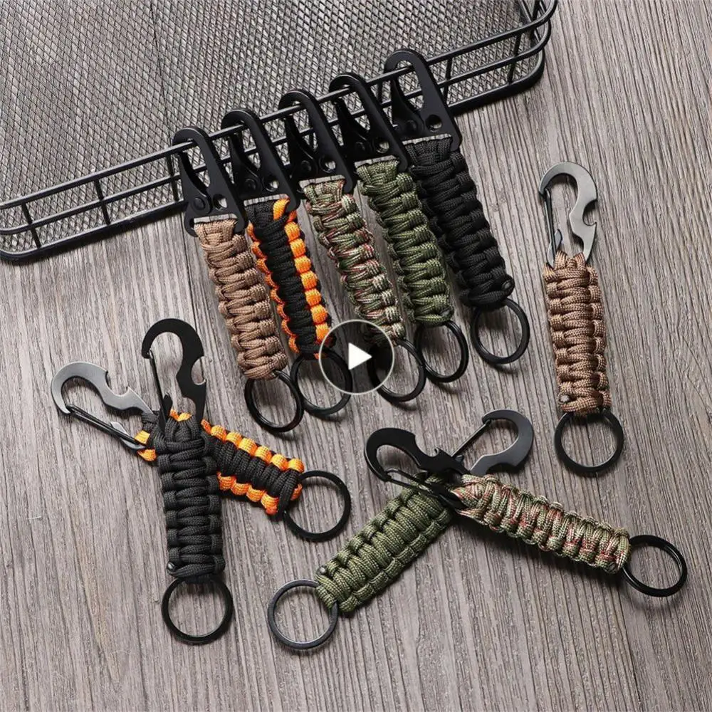 

Multi-tool Outdoor Keychain Ring Military Paracord Cord Rope Camping Carabiner Seven-core Umbrella Emergency Lifesaving Kit